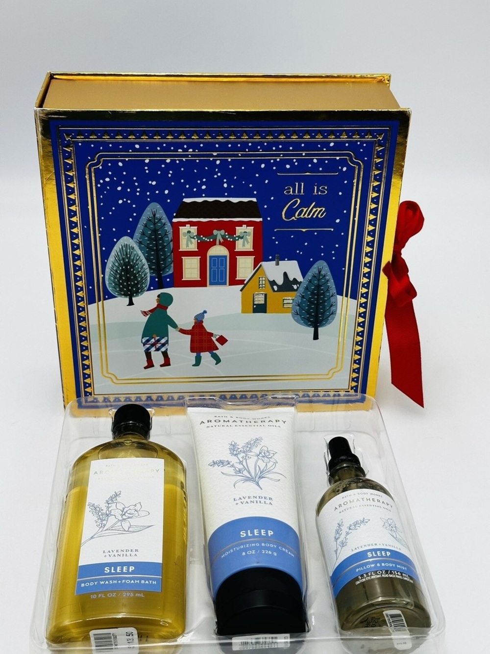 *NWT* Bath & Body Works 'All is Calm' Christmas Gift Box Set Lavender + Vanilla